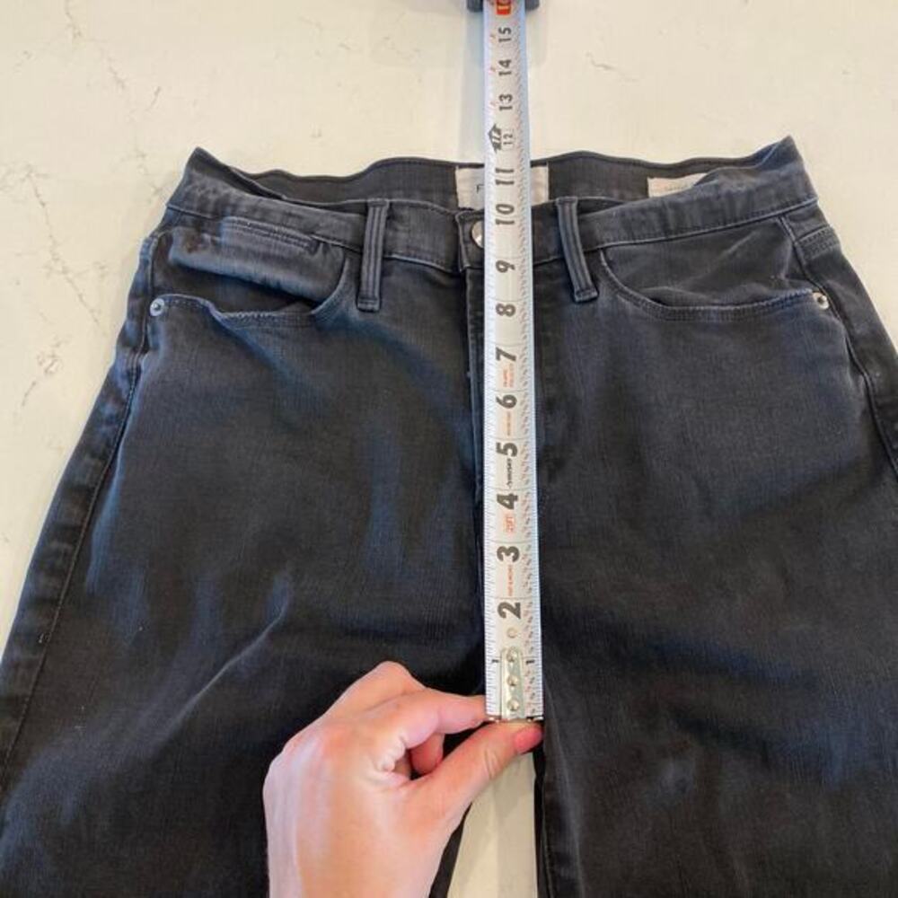 FRAME Le High‎ Straight Leg Cropped Denim Jeans in Maverick Rips Size 28 - Picture 11 of 12